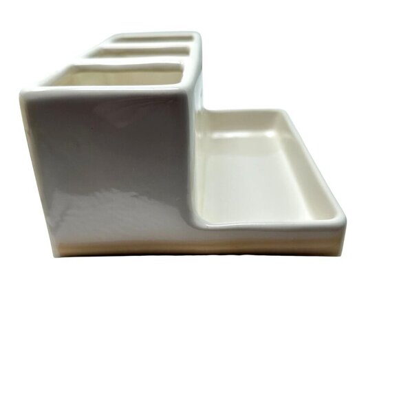 Rae Dunn Ceramic THINGS Organizer Desk Caddy Pen Holder Kitchen Office College - Picture 10 of 12